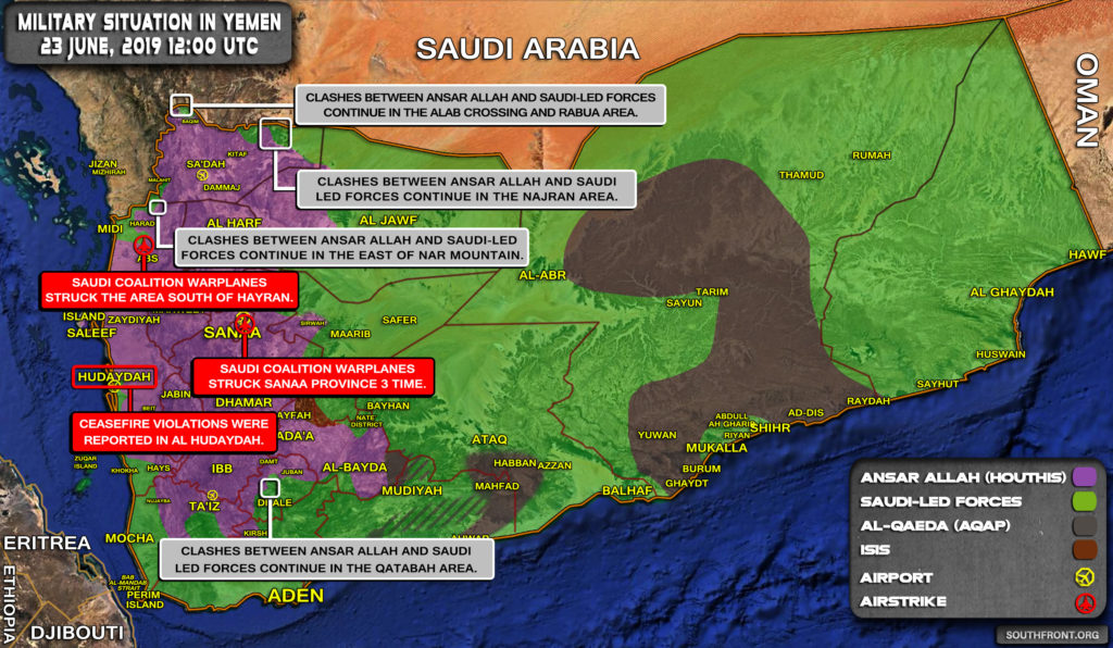 Military Situation In Yemen On June 23, 2019 (Map Update)