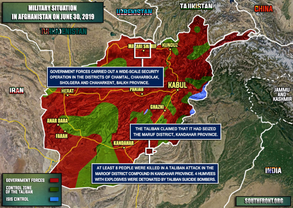 Military Situation In Afghanistan On June 30, 2019 (Map Update)
