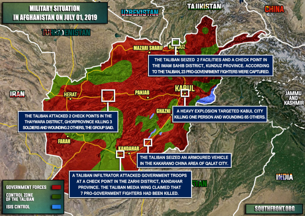 Military Situation In Afghanistan On July 1, 2019 (Map Update)