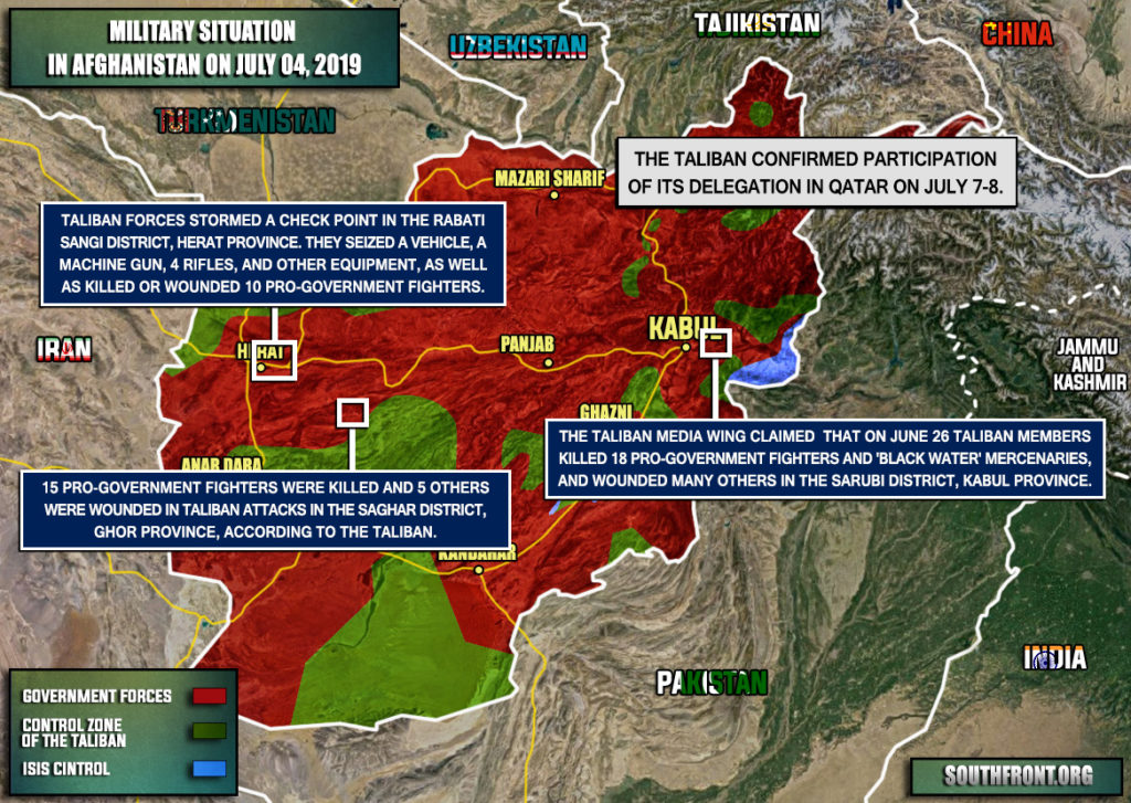 Military Situation In Afghanistan On July 4, 2019 (Map Update)