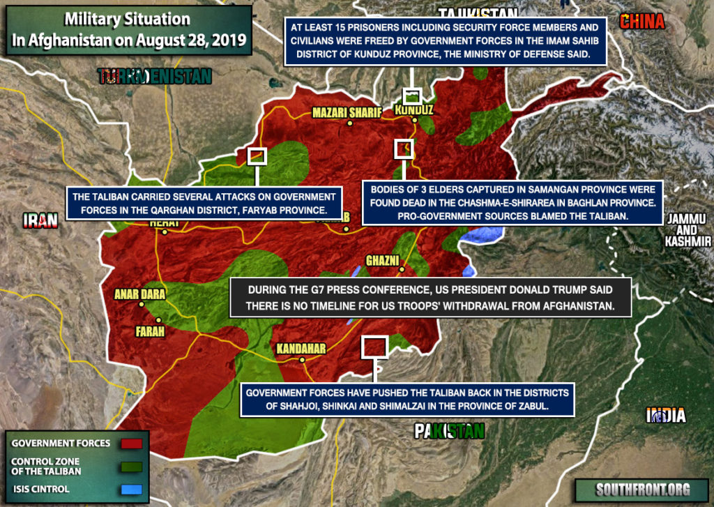 Military Situation In Afghanistan On August 28, 2019 (Map Update)