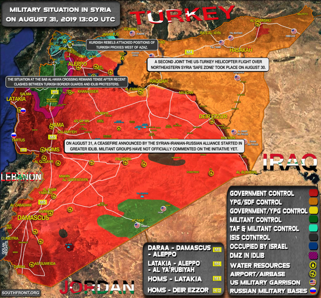 Military Situation In Syria On August 31, 2019 (Map Update)