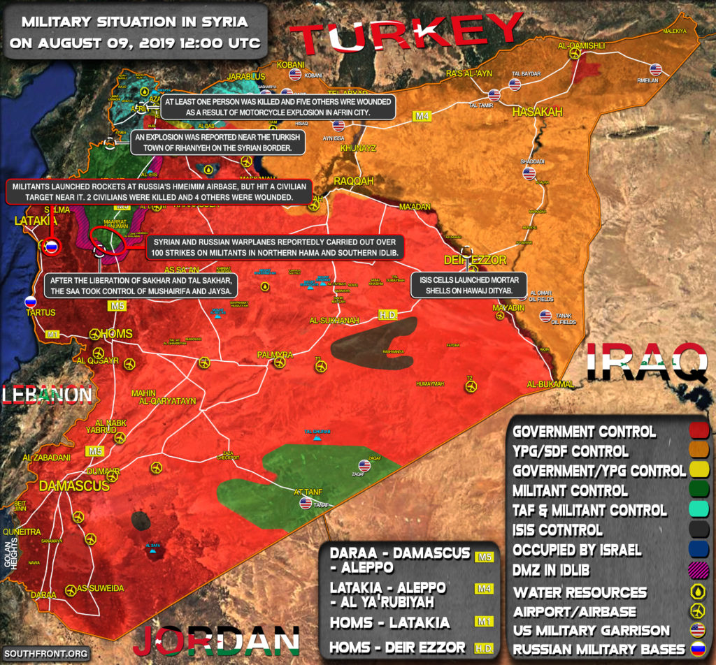 Military Situation In Syria On August 9, 2019 (Map Update)