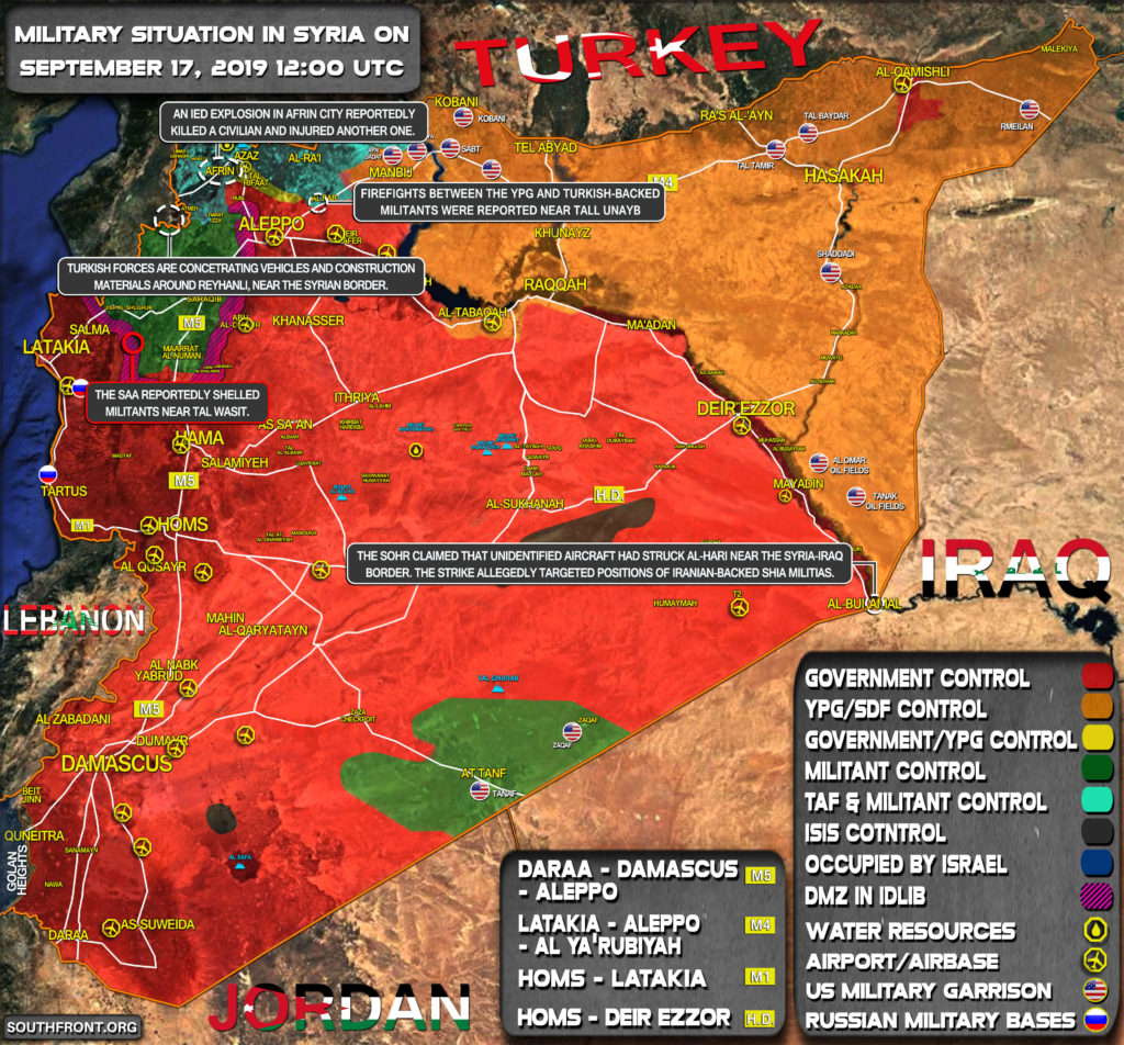 Military Situation In Syria On September 17, 2019 (Map Update)