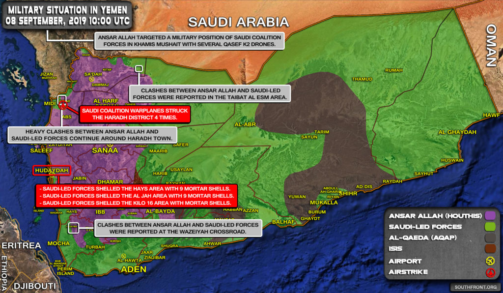 Military Situation In Yemen On September 8, 2019 (Map Update)