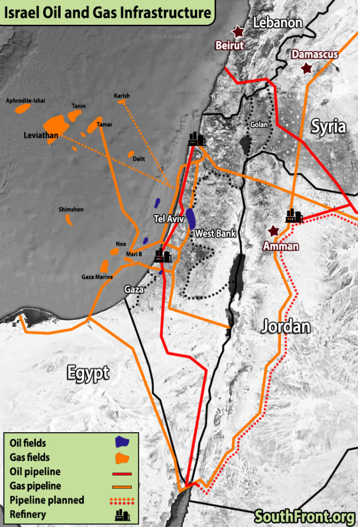 Oil And Gas Infrastructure Controlled By Israel (Map Update)