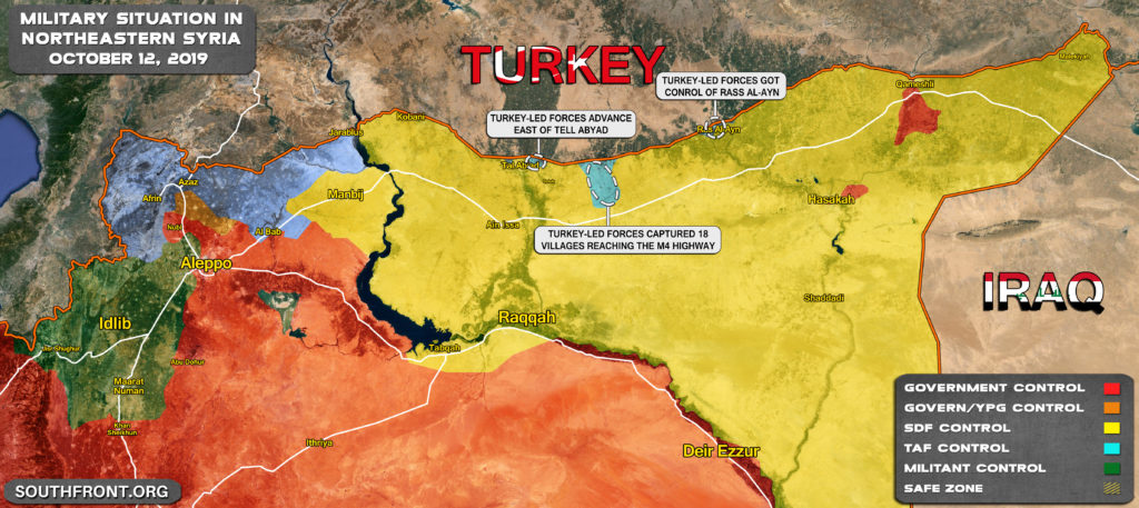 Map Update: Turkey's Operation Peace Spring In Northeastern Syria On October 12, 2019