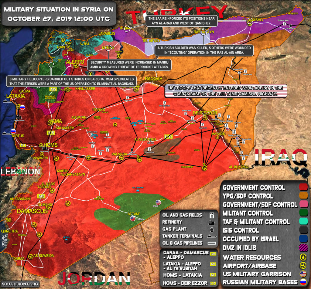 Military Situation In Syria On October 27, 2019 (Map Update)