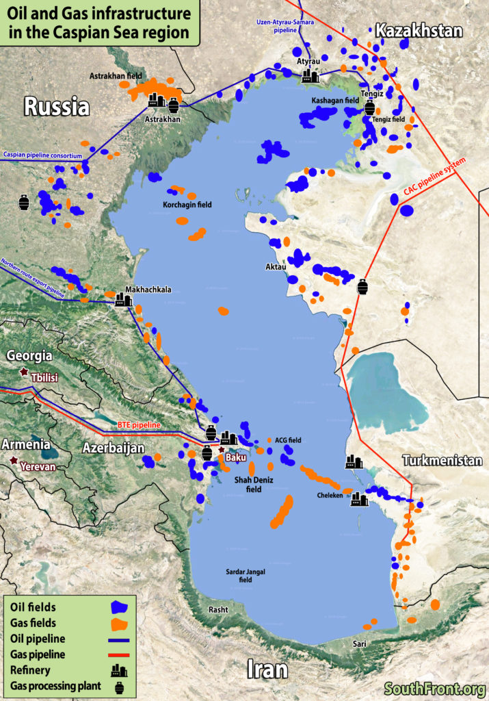 Oil And Gas Infrastructure In The Caspian Sea Region (Map Update)