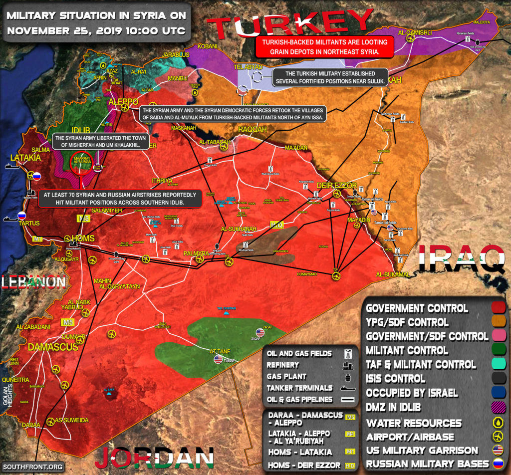 Military Situation In Syria On November 25, 2019 (Map Update)