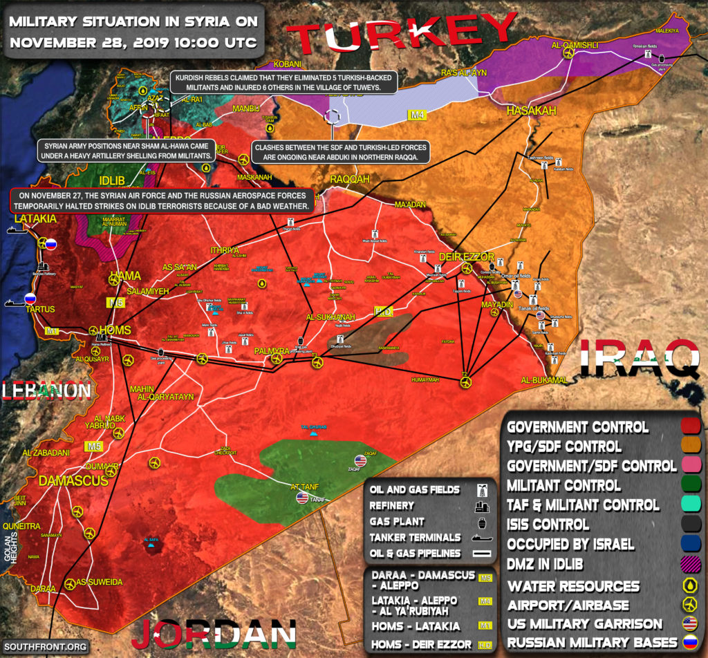Military Situation In Syria On November 28, 2019 (Map Update)