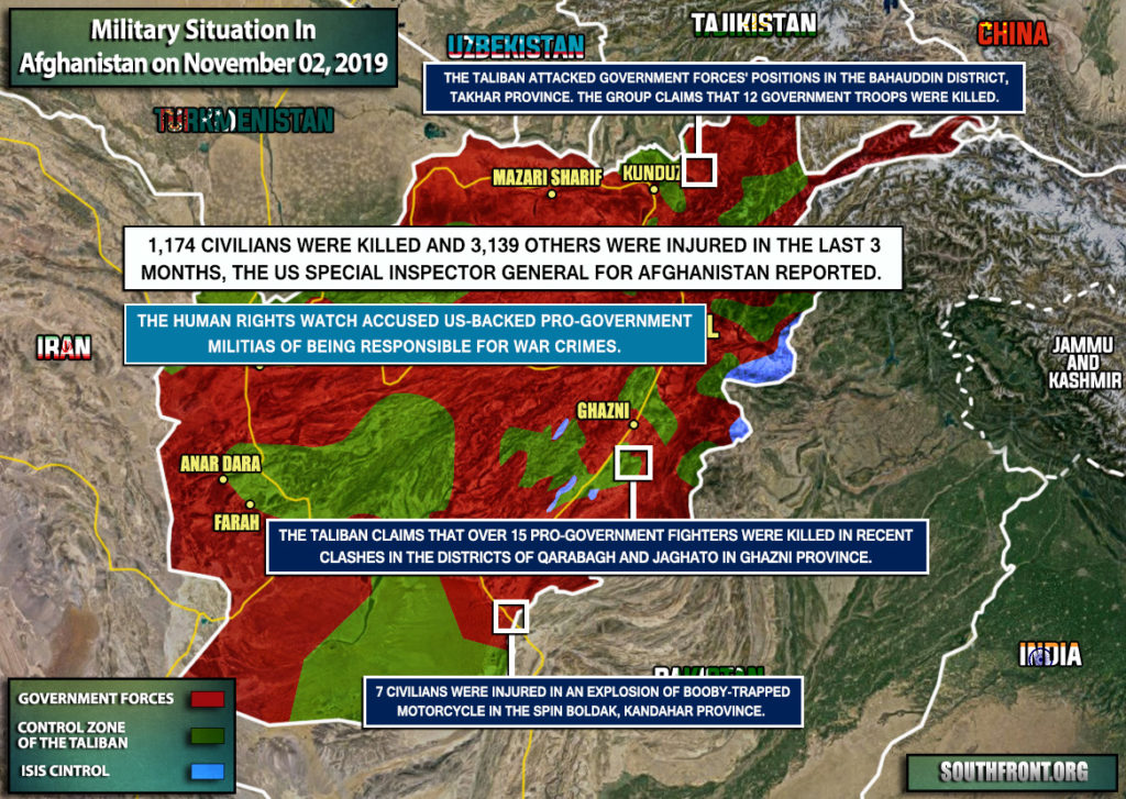 Military Situation In Afghanistan On November 2, 2019 (Map Update)