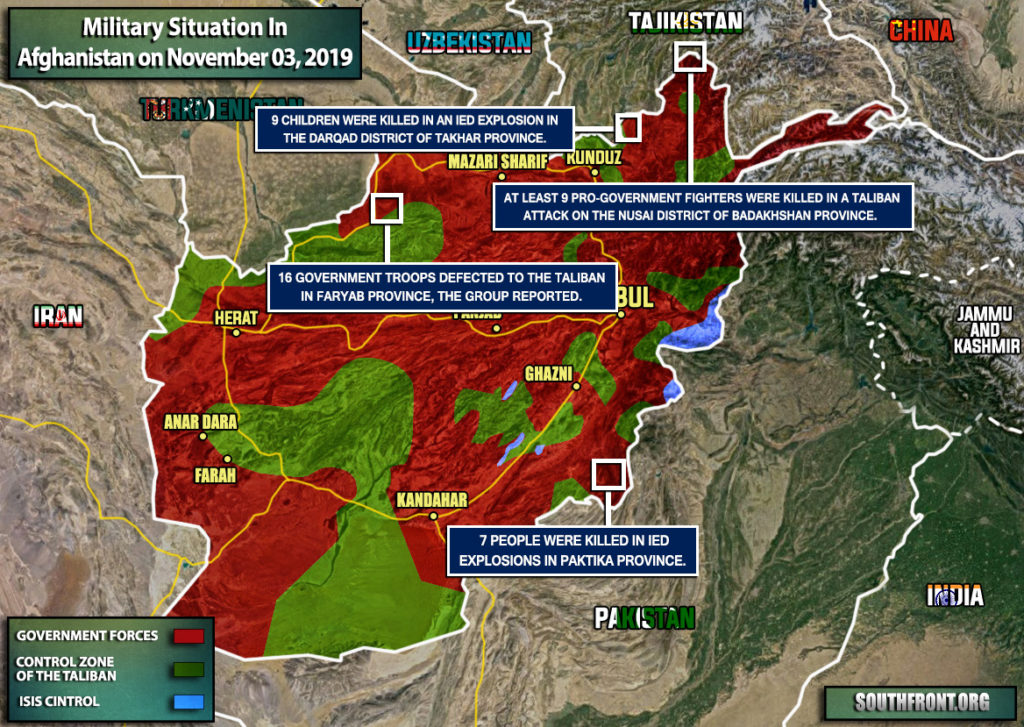 Military Situation In Afghanistan On November 3, 2019 (Map Update)
