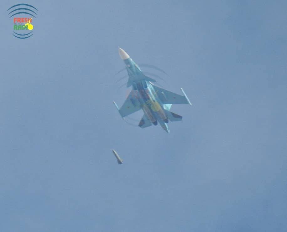 Russian Warplane Spotted Dropping Satellite-Guided Bomb On Terrorist Position In Idlib (Photos)