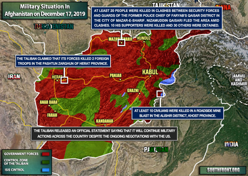 Military Situation In Afghanistan On December 17, 2019 (Map Update)