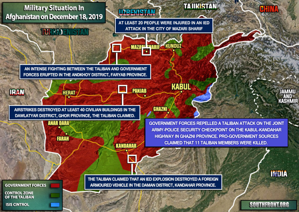 Military Situation In Afghanistan On December 18, 2019 (Map Update)