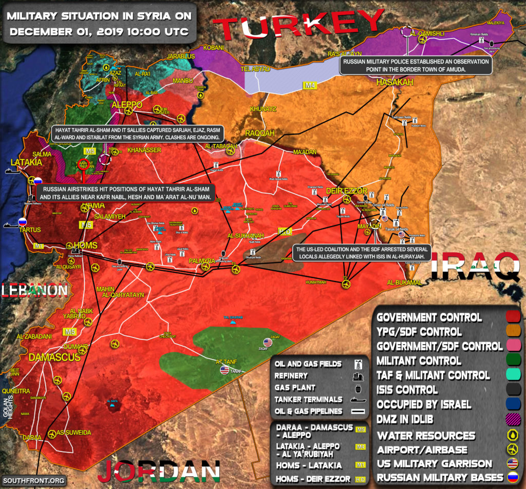 Military Situation In Syria On December 1, 2019 (Map Update)