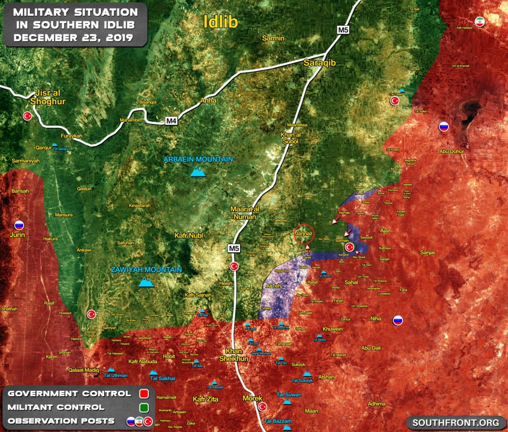 Government Forces Advancing On Militant Stronghold Of Jarjanaz In Southern Idlib (Map Update)
