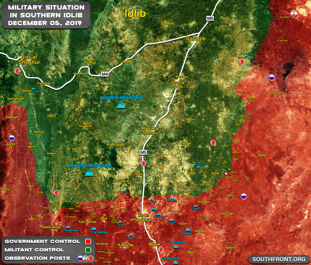 Military Situation In Southern Idlib On December 5, 2019 (Map Update)