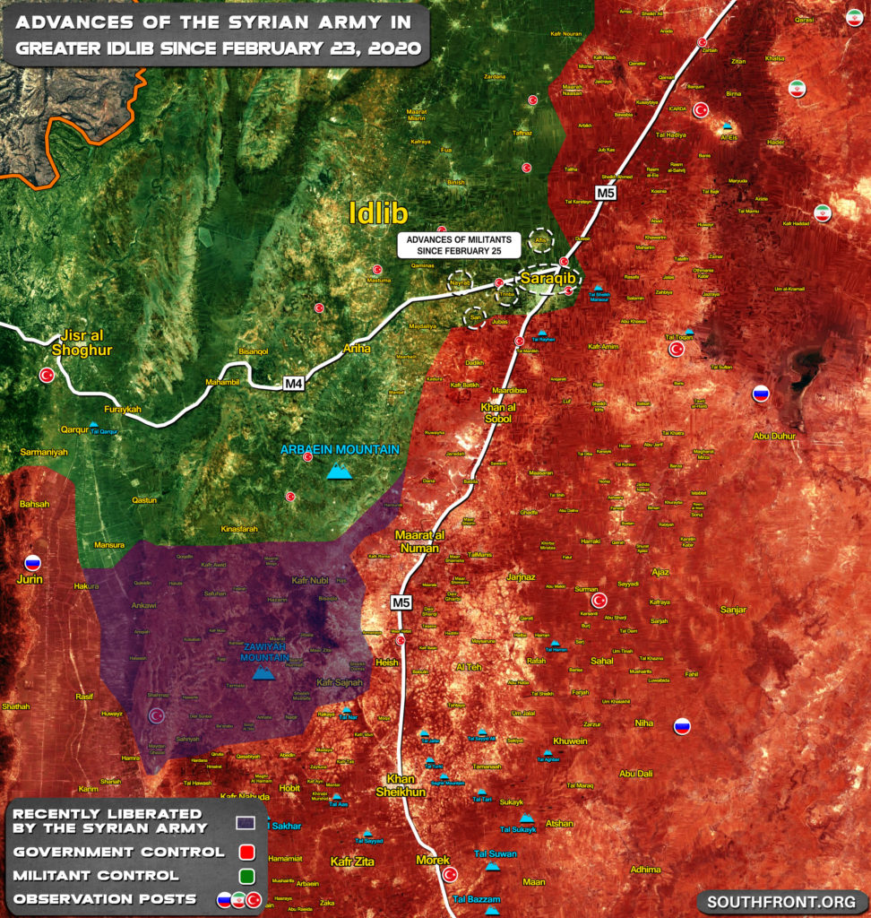 Gains And Setbacks Of Syrian Army In Greater Idlib February 23-27, 2020 (Map Update)
