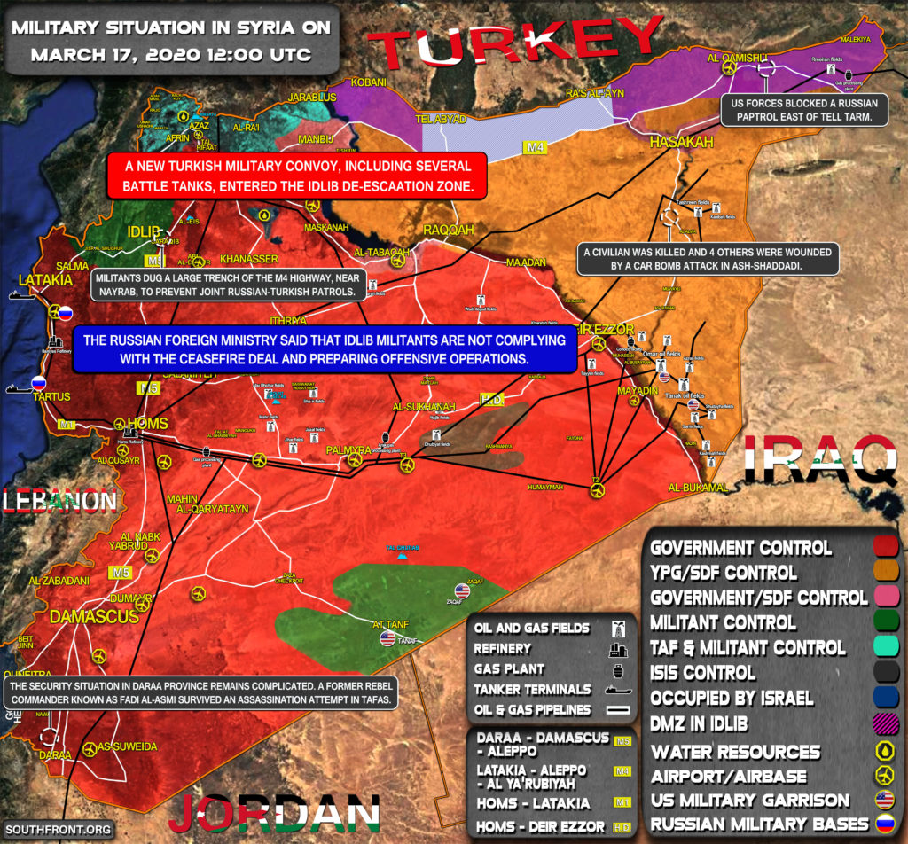 Military Situation In Syria On March 17, 2020 (Map Update)