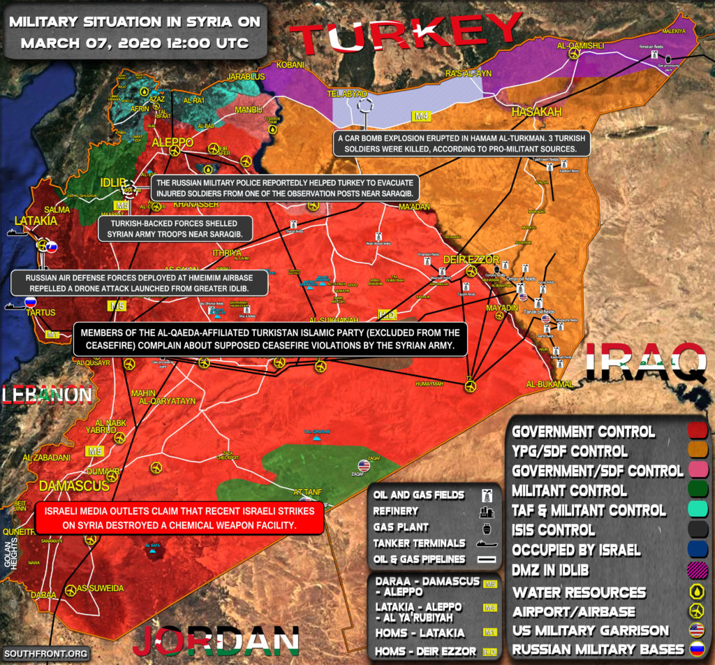 Military Situation In Syria On March 7, 2020 (Map Update)