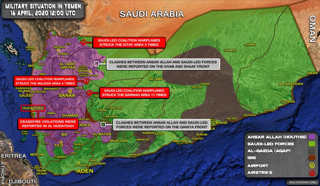 Military Situation In Yemen On April 16, 2020 (Map Update)