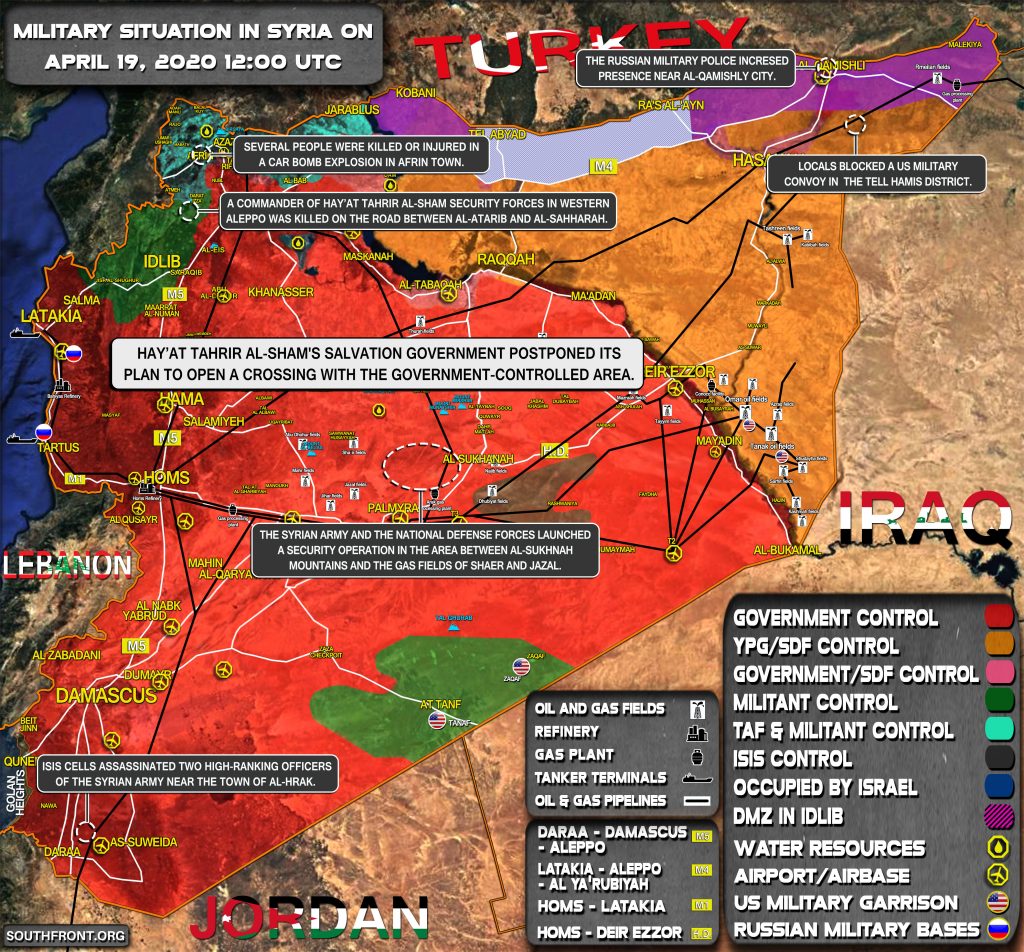 Military Situation In Syria On April 19, 2020 (Map Update)