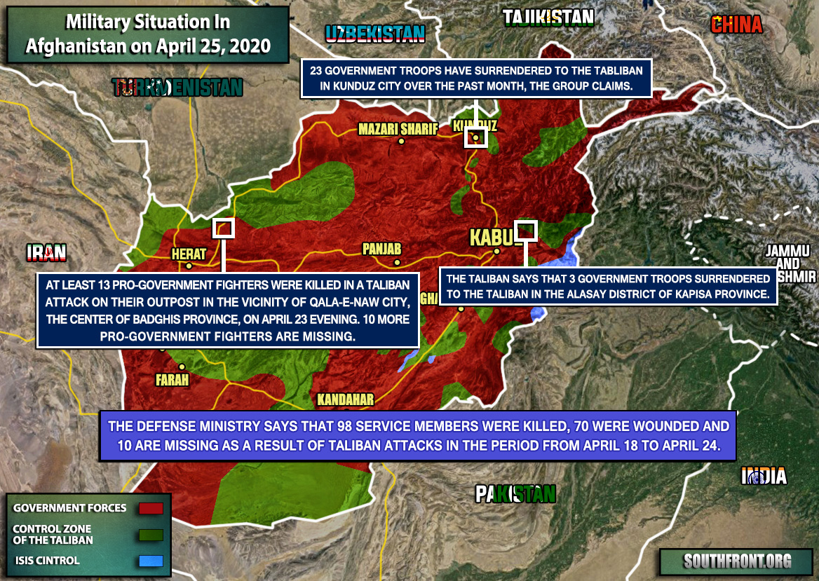 Military Situation In Afghanistan On April 25, 2020 (Map Update)