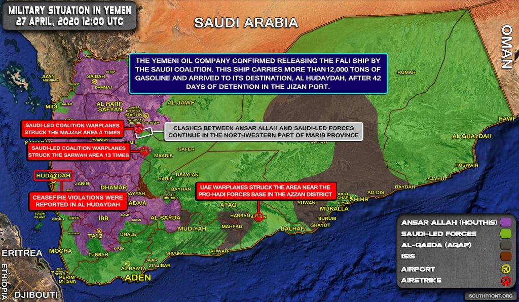 Military Situation In Yemen On April 27, 2020 (Map Update)