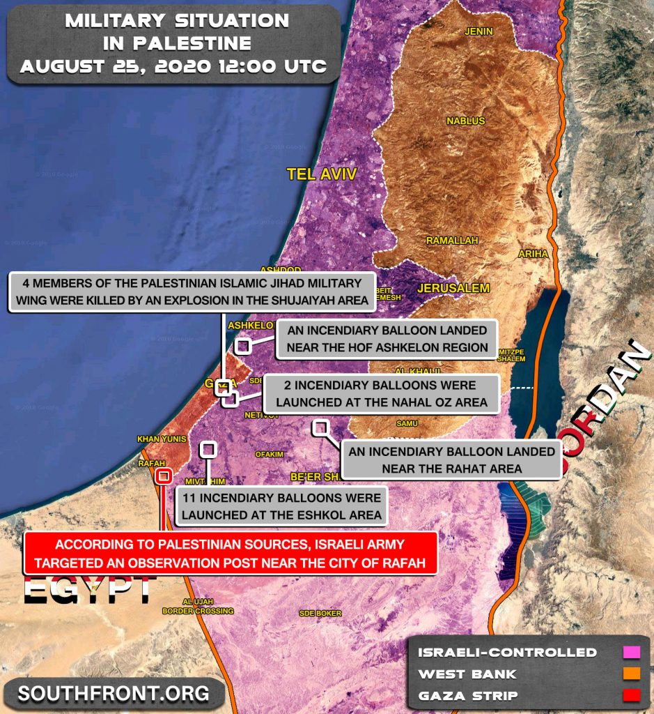 Military Situation In Palestine On August 25, 2020 (Map Update)