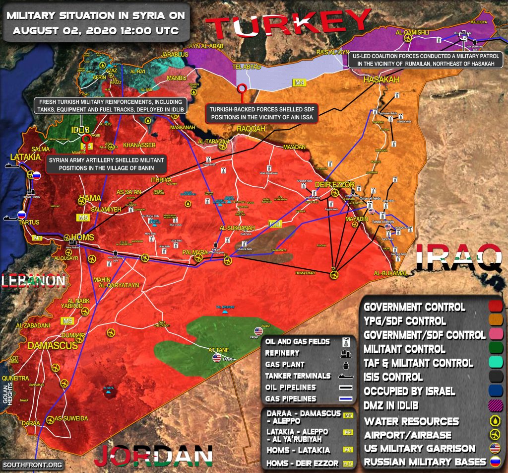 Military Situation In Syria On August 2, 2020 (Map Update)