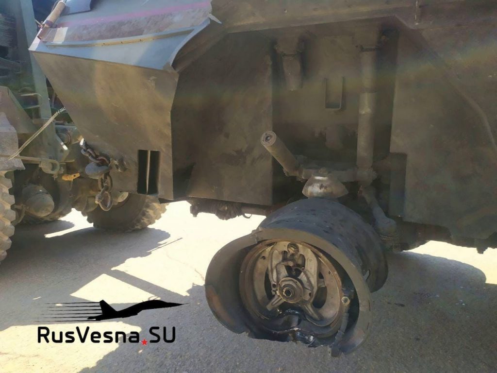 In Photos: Russian BTR-80 Vehicle Damaged In Attack On Turkish-Russian Patrol In Idlib