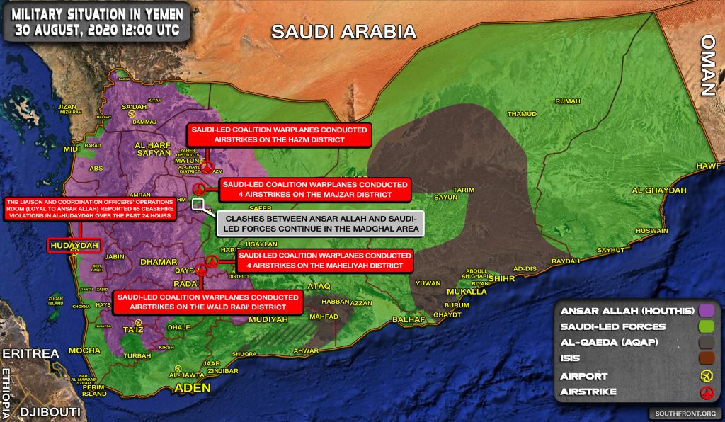 Military Situation In Yemen On August 30, 2020 (Map Update)