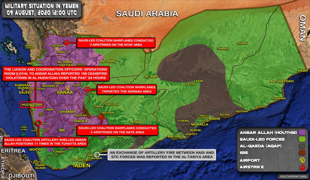 Military Situation In Yemen On August 9, 2020 (Map Update)