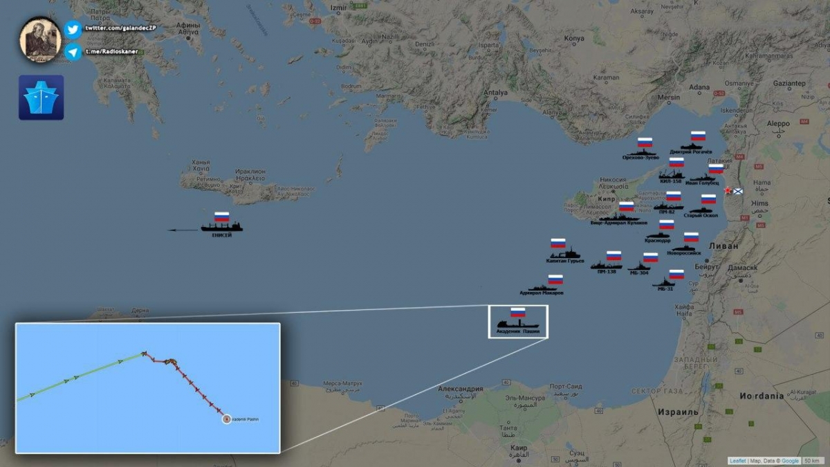 At Least 15 Russian Warships Spotted In Eastern Mediterranean