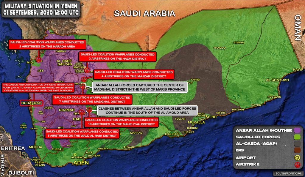 Military Situation In Yemen On September 1, 2020 (Map Update)