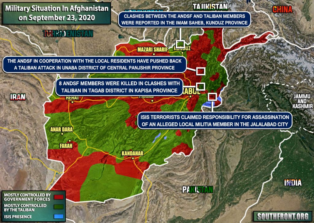 Military Situation In Afghanistan On September 23, 2020 (Map Update)