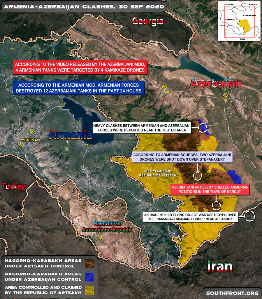 Military Situation In Nagorno-Karabakh On September 30, 2020 (Map Update)