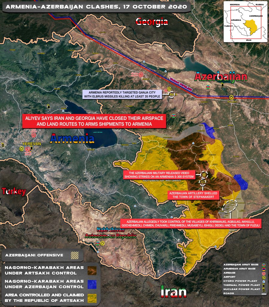 Map Update: Armenian-Azerbaijani War On October 17, 2020
