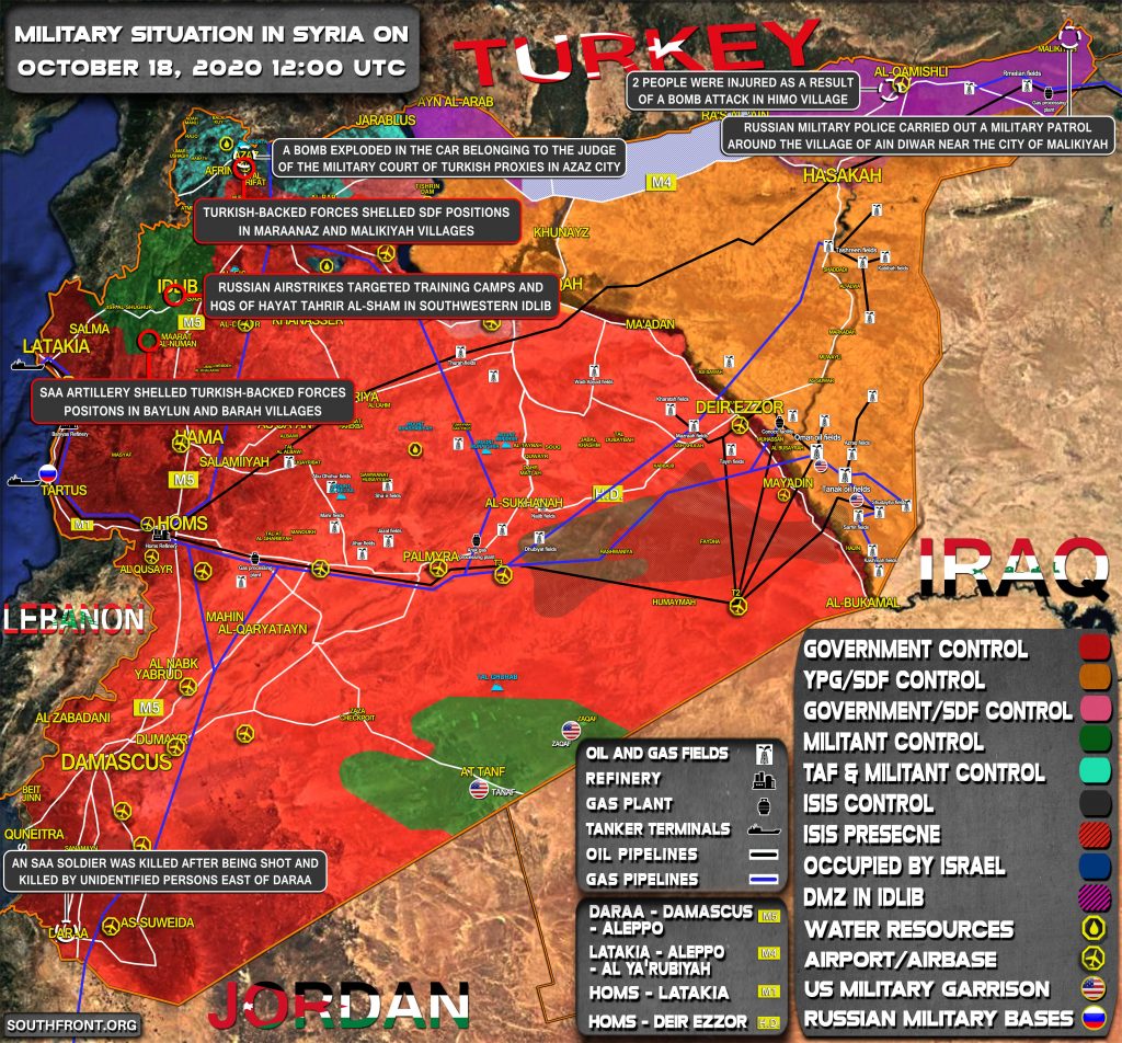 Military Situation In Syria On October 18, 2020 (Map Update)