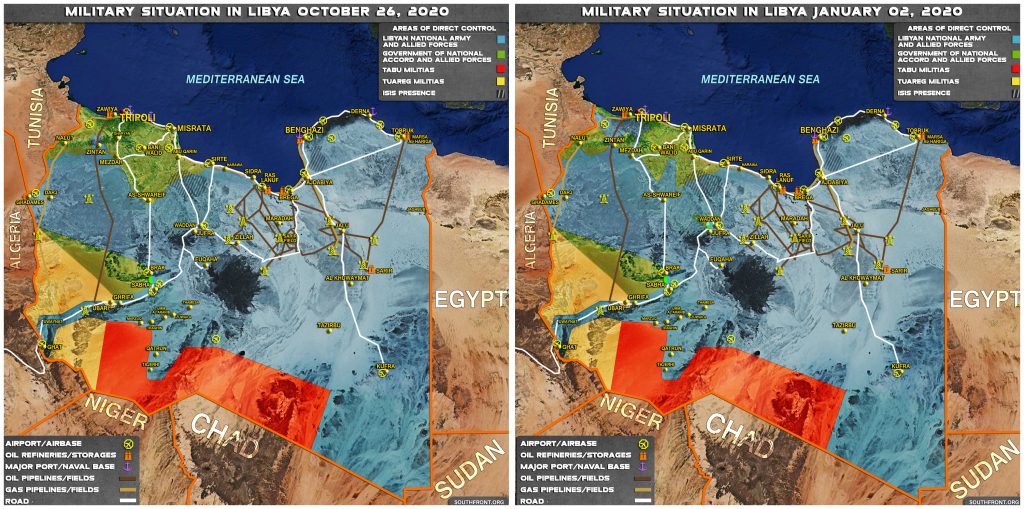 Map Comparison: Ceasefire Deal In Libya As Result Of Failure Of Turkish Push On Sirte
