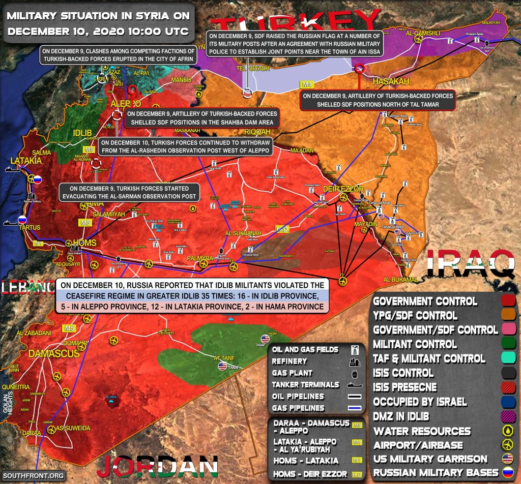 Military Situation In Syria On December 10, 2020 (Map Update)