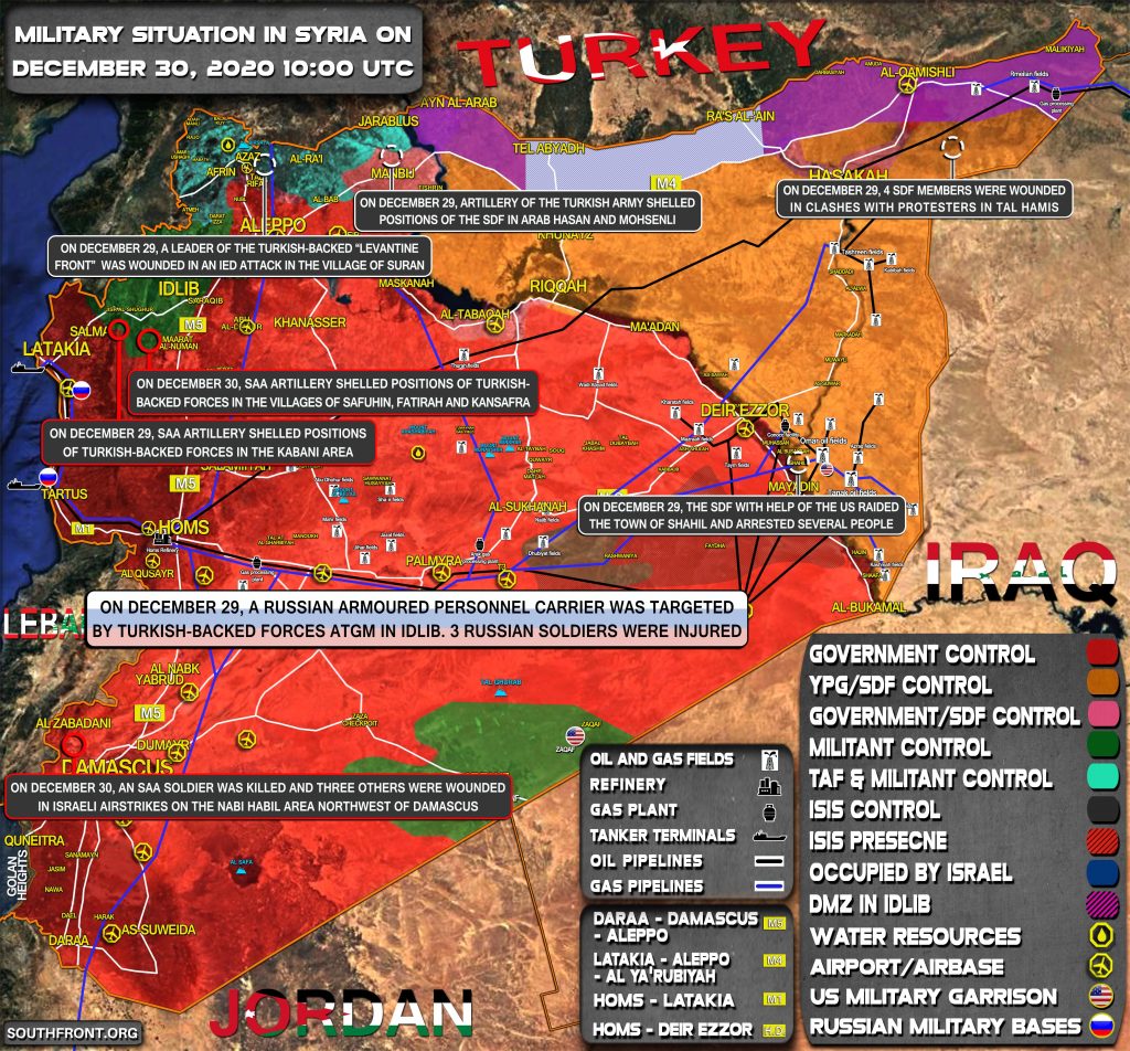 Military Situation In Syria On December 30, 2020 (Map Update)