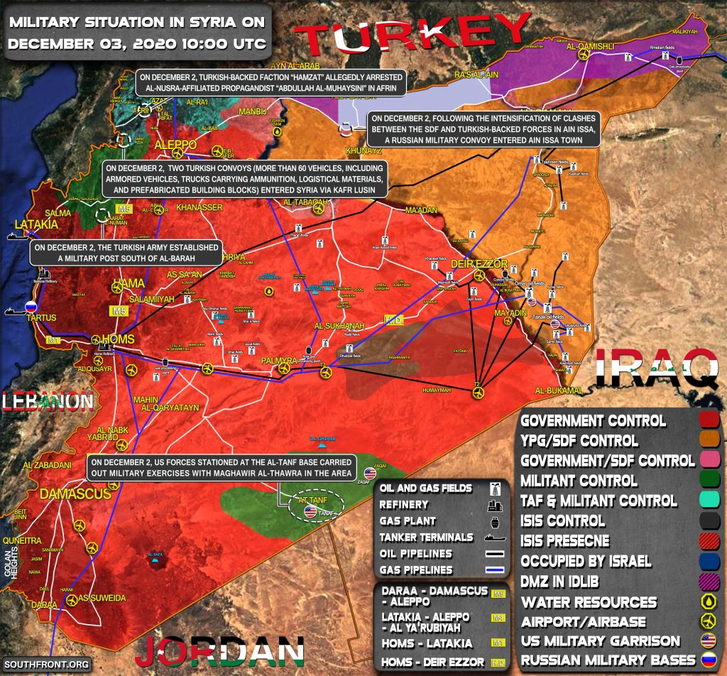 Military Situation In Syria On December 3, 2020 (Map Update)