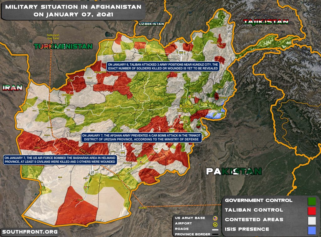 Military Situation In Afghanistan On January 7, 2021 (Map Update)