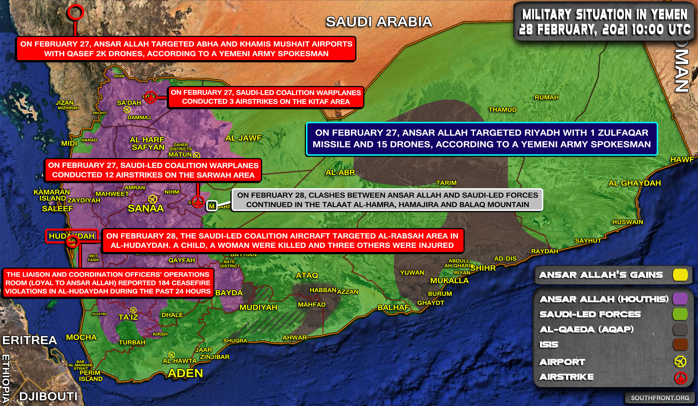 Saudi Arabia Kills Five Civilians, Including Child And Woman In Airstrike On Yemen (Map Update)