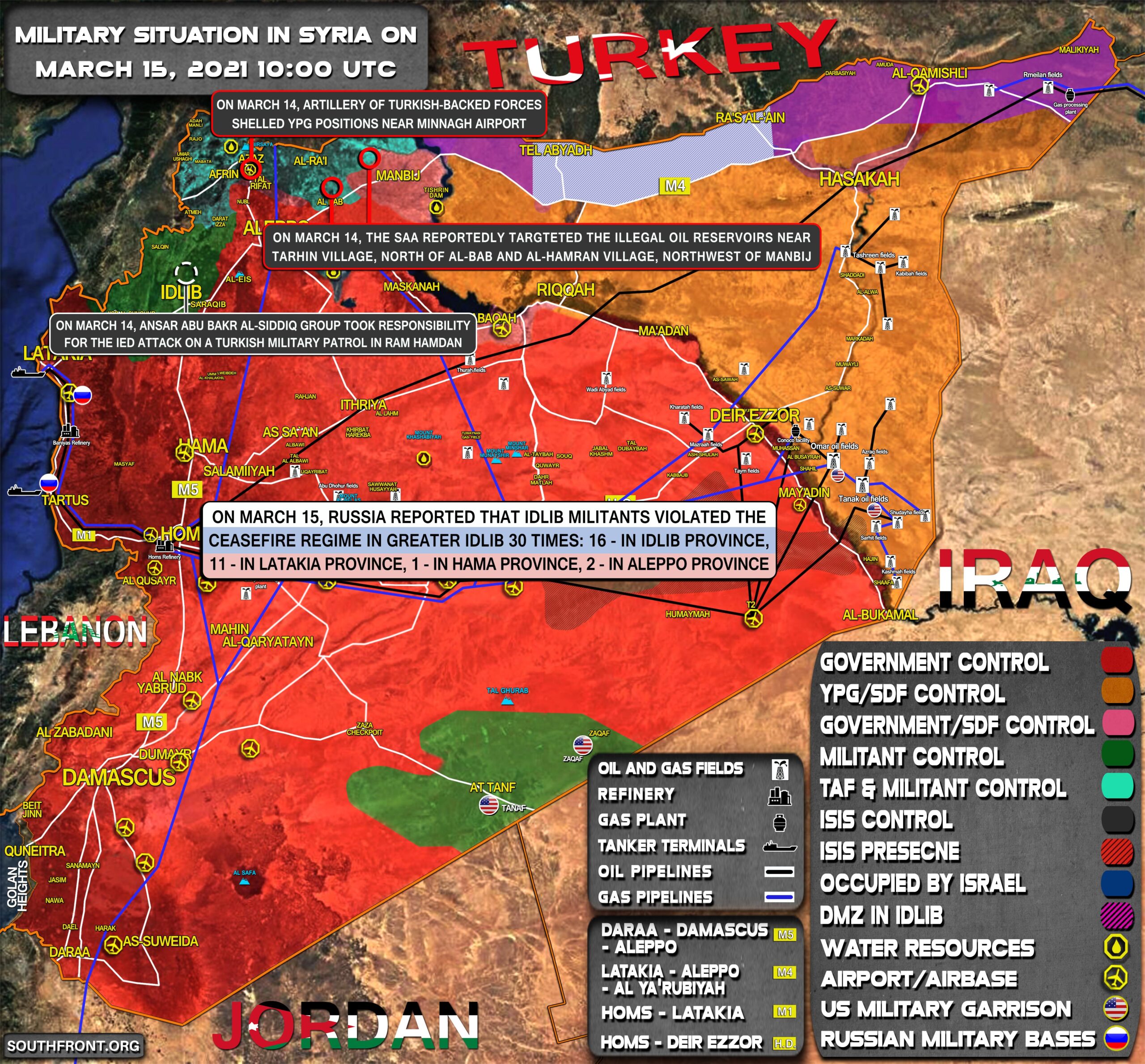 Military Situation In Syria On March 15, 2021 (Map Update)