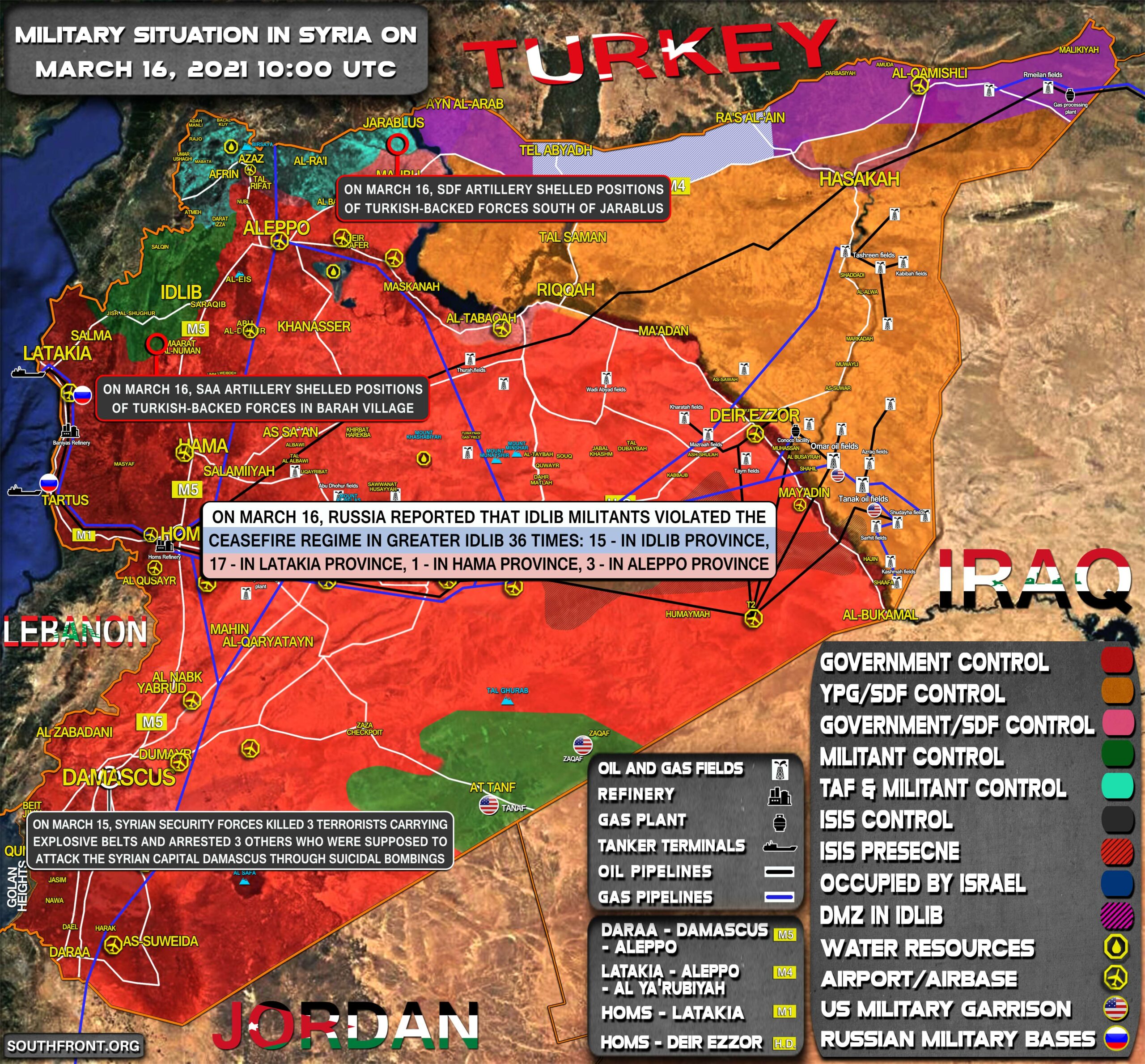 Military Situation In Syria On March 16, 2021 (Map Update)