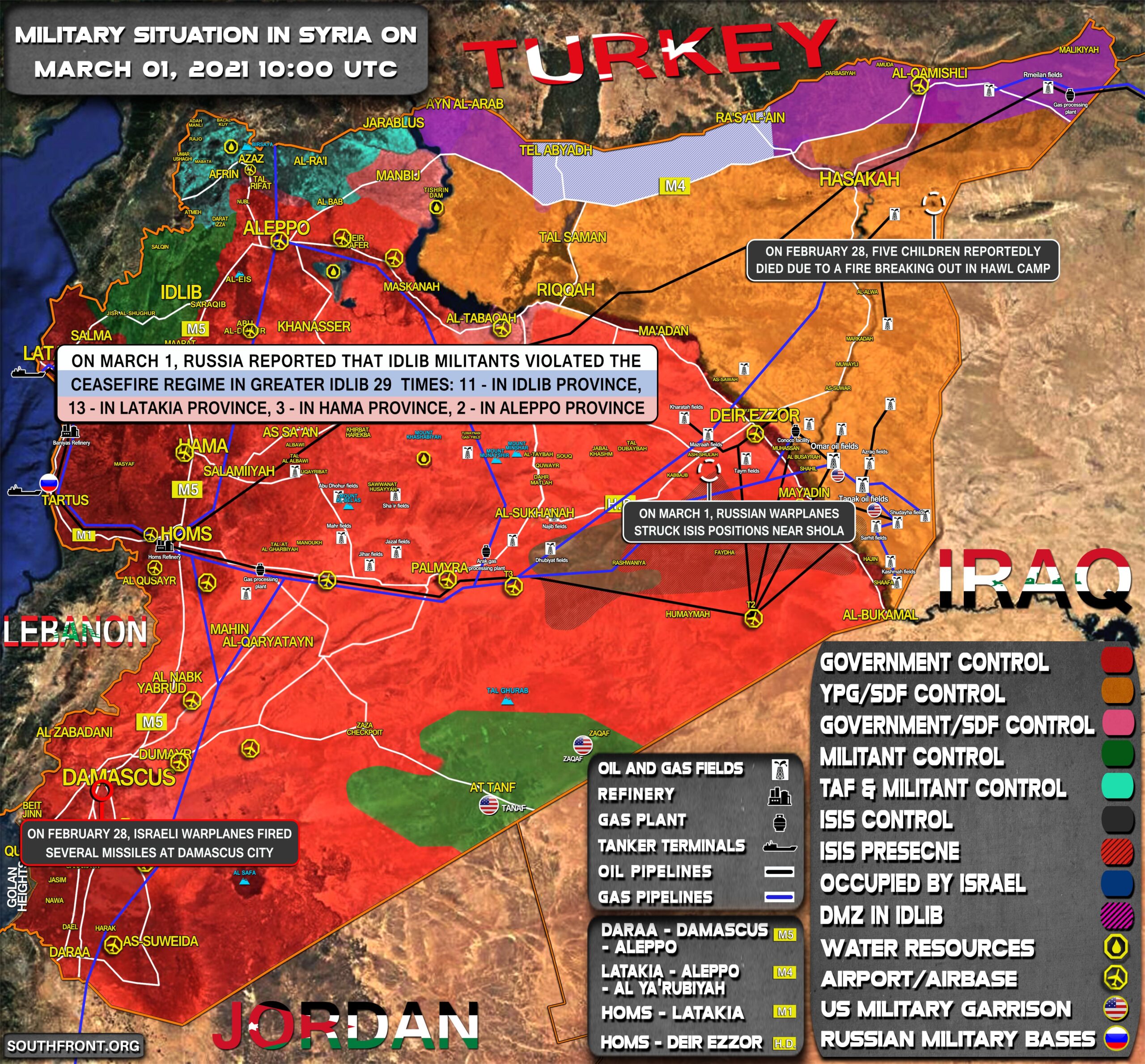 Military Situation In Syria On March 1 2021 (Map Update)